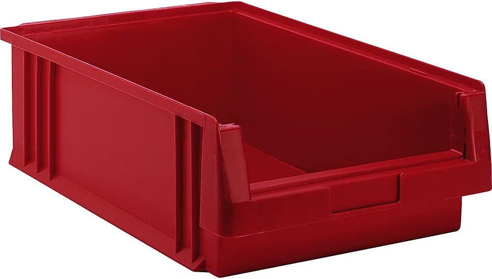 kaiserkraft Caja visualizable de polipropileno, capacidad 16,5 l, UE 10 unidades, rojo