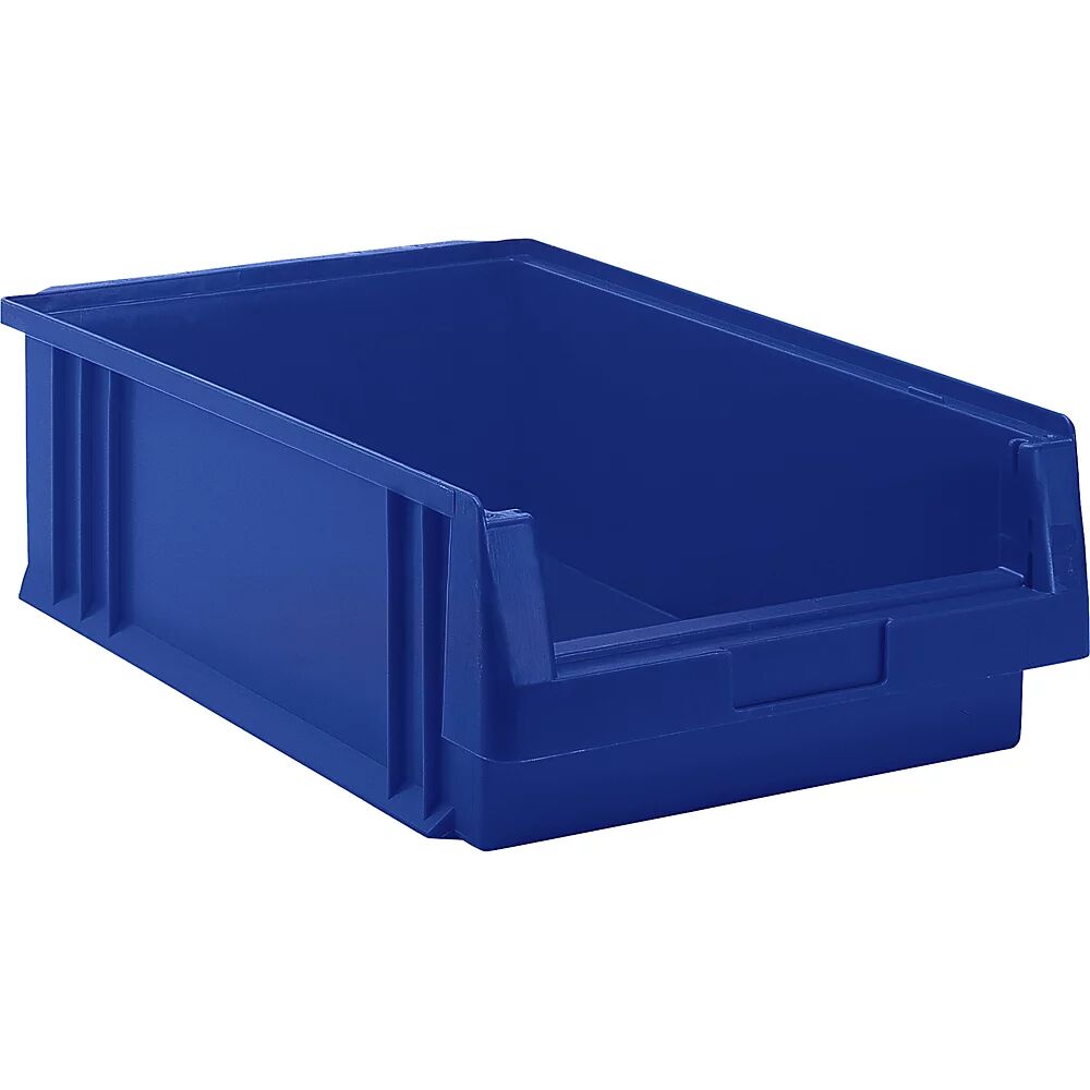 kaiserkraft Caja visualizable de polipropileno, capacidad 16,5 l, UE 10 unidades, azul