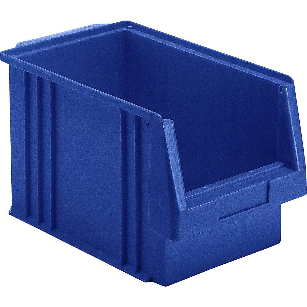 kaiserkraft Caja visualizable de polipropileno, capacidad 9,7 l, UE 10 unidades, azul