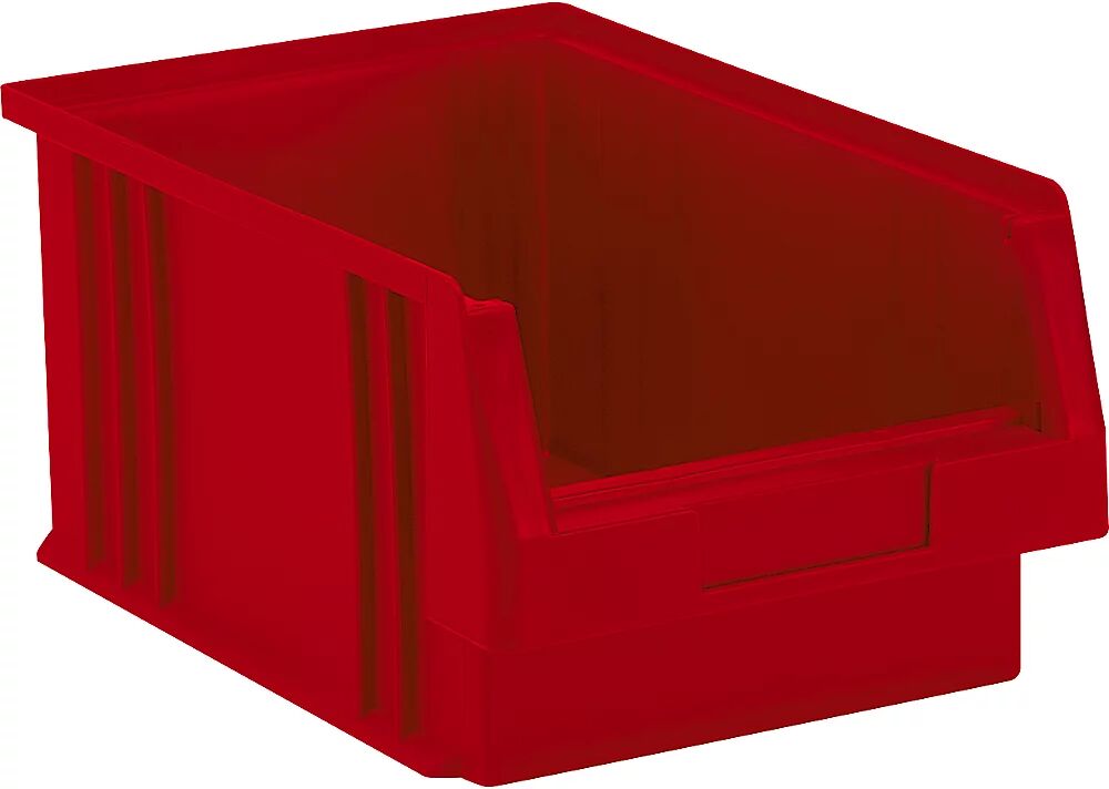 kaiserkraft Caja visualizable de polipropileno, capacidad 7,4 l, UE 10 unidades, rojo