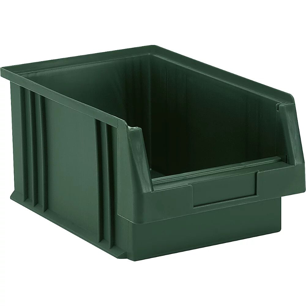 kaiserkraft Caja visualizable de polipropileno, capacidad 7,4 l, UE 10 unidades, verde