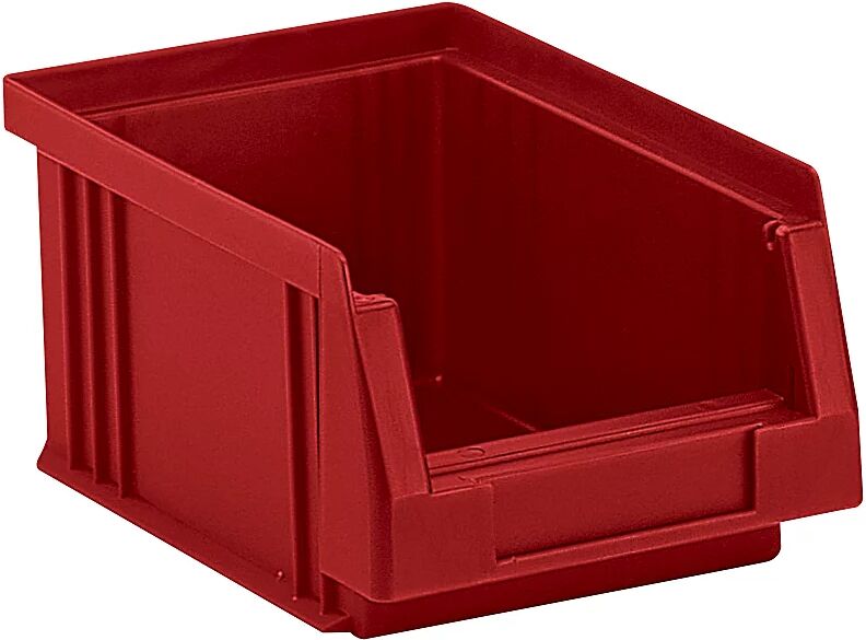 kaiserkraft Caja visualizable de polipropileno, capacidad 0,7 l, UE 25 unidades, rojo