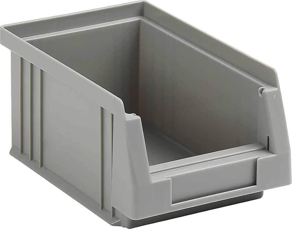 kaiserkraft Caja visualizable de polipropileno, capacidad 0,7 l, UE 25 unidades, gris