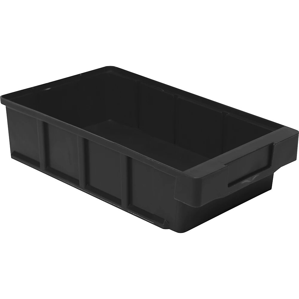 kaiserkraft Caja ESD para piezas pequeñas, de polipropileno, L x A x H 300 x 186 x 83 mm, UE 8 unid.