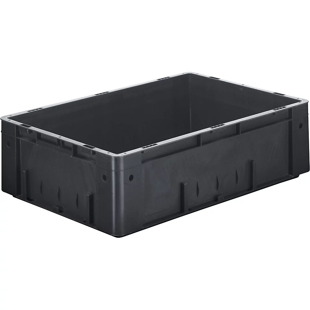 kaiserkraft Caja EURO ESD para cargas pesadas, de polipropileno, L x A x H 600 x 400 x 175 mm, UE 2 unid.