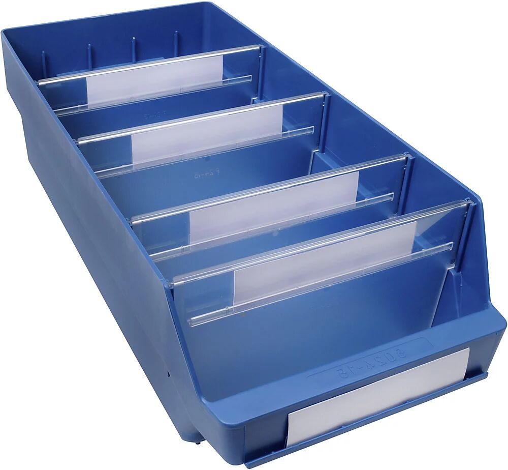 STEMO Caja para estanterías de polipropileno a prueba de golpes, azul, L x A x H 500 x 240 x 150 mm, UE 10 unidades