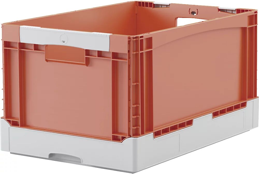 BITO Caja plegable EQ, con ranuras a modo de asas y fondo acanalado, L x A x H 600 x 400 x 320 mm, naranja