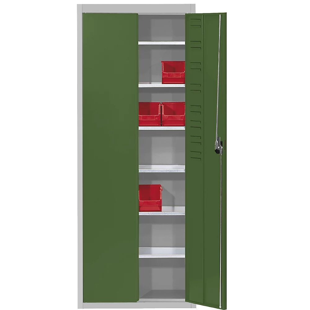 mauser Armario-almacén, sin cajas visualizables, H x A x P 1740 x 680 x 280 mm, bicolor, cuerpo gris, puertas en verde