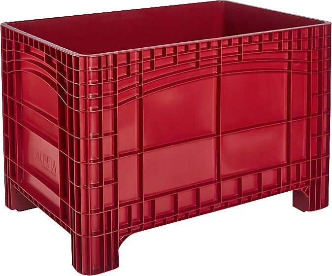 kaiserkraft Contenedor grande, capacidad 535 l, 4 patas, rojo