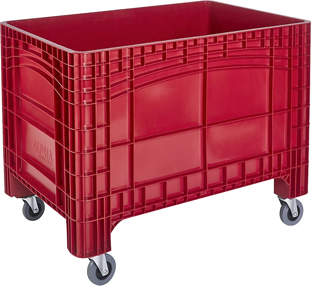 kaiserkraft Contenedor grande, capacidad 535 l, 4 ruedas de maniobra, rojo