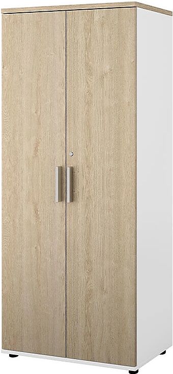 kaiserkraft Armario Portland, A x P 800 x 420 mm, H 1845 mm, altura de la puerta 1770 mm, blanco cepillado / roble