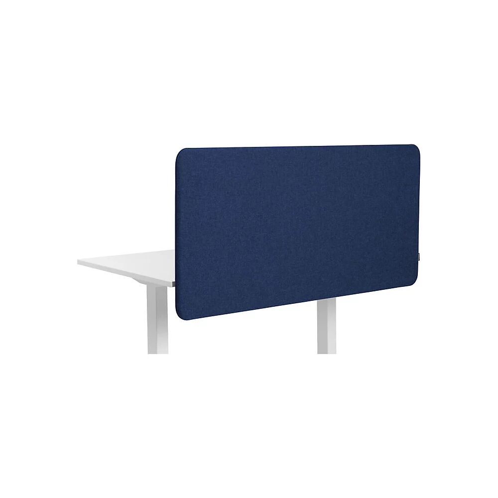 kaiserkraft Pared separadora acústica para mesa Softline Salsa, suspendida hacia abajo, H x A 650 x 1200 mm, textil, azul