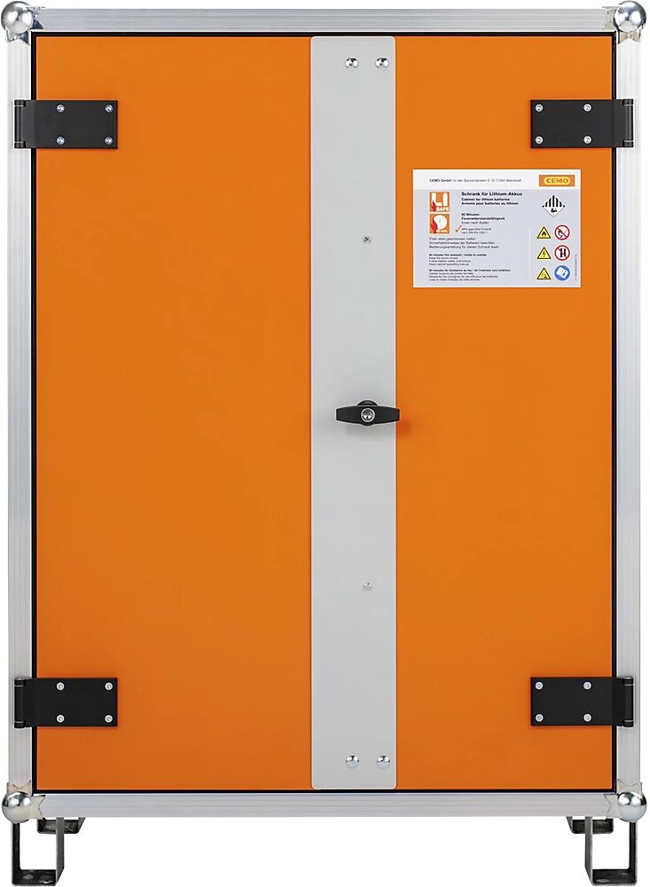 CEMO Armario para baterías de seguridad para sistema de alarma de incendios, A x P 830 x 660 mm, con patas