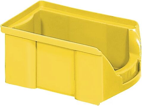 kaiserkraft Caja visualizable de polietileno FUTURA, L x A x H 167 x 104 x 76 mm, UE 42 unidades, amarillo