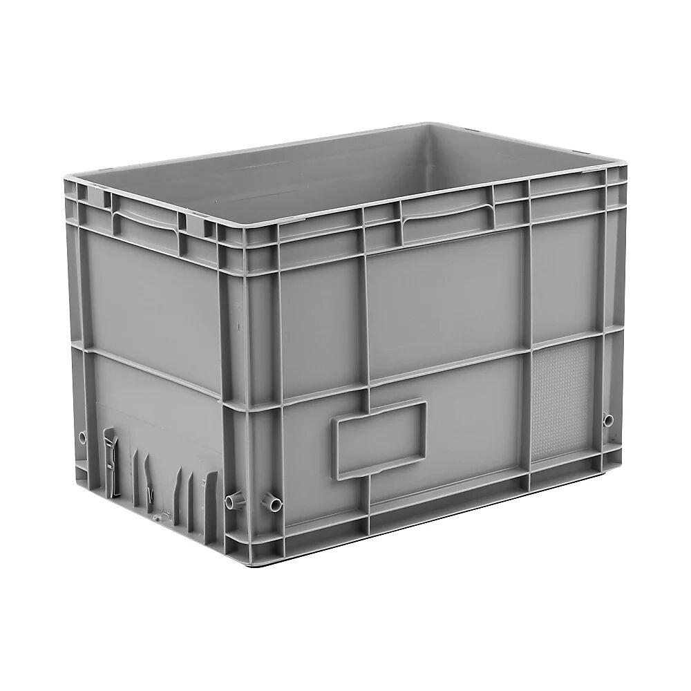 kaiserkraft Euro-recipiente apilable, capacidad 80 l, L x A x H 600 x 400 x 410 mm, PP, gris