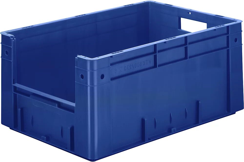 kaiserkraft Recipiente apilable euronorma, capacidad 50 l, L x A x H 600 x 400 x 270 mm, UE 2 unid., azul