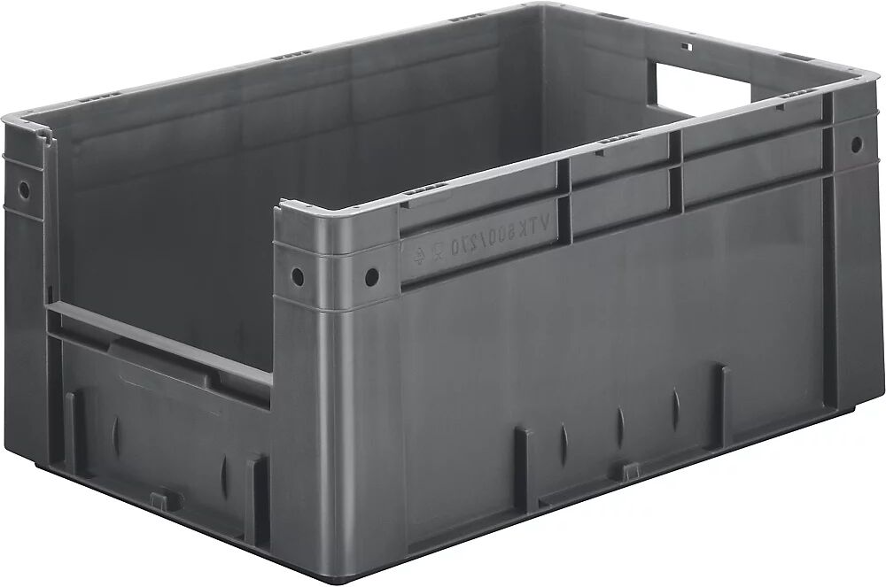 kaiserkraft Recipiente apilable euronorma, capacidad 50 l, L x A x H 600 x 400 x 270 mm, UE 2 unid., gris