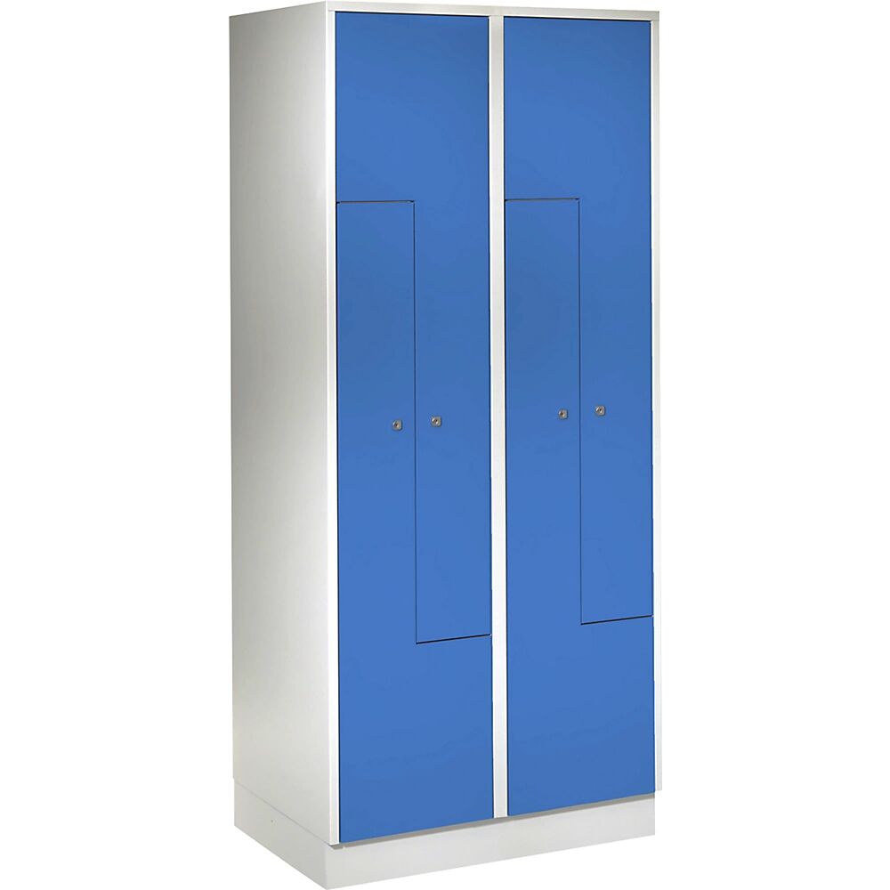 Wolf Armario guardarropa en Z, 4 compartimentos, puertas en azul luminoso