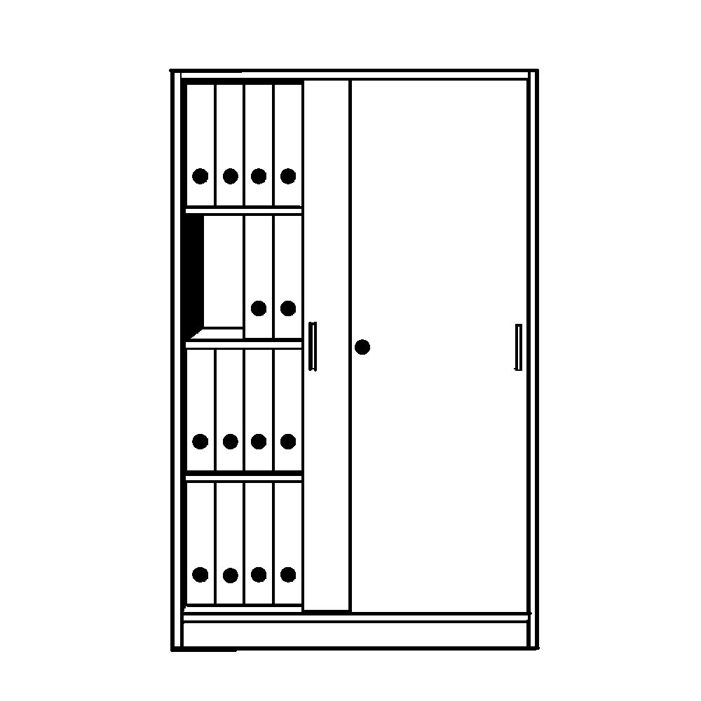 kaiserkraft TINO - Armario de puertas correderas, 3 baldas, 4 pisos de archivadores, color del cuerpo y de la puerta gris luminoso