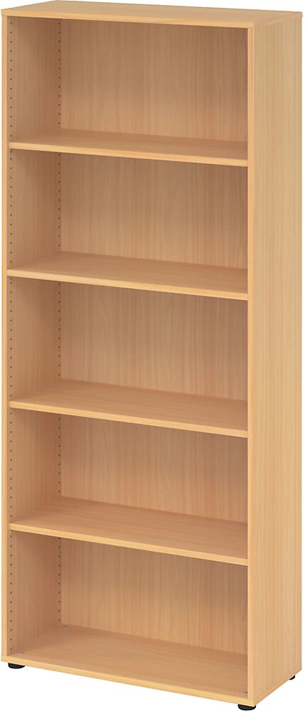 eurokraft pro NICOLA - Estantería de oficina Nicola, 4 baldas, H x A x P 1880 x 800 x 330 mm, decoración de haya