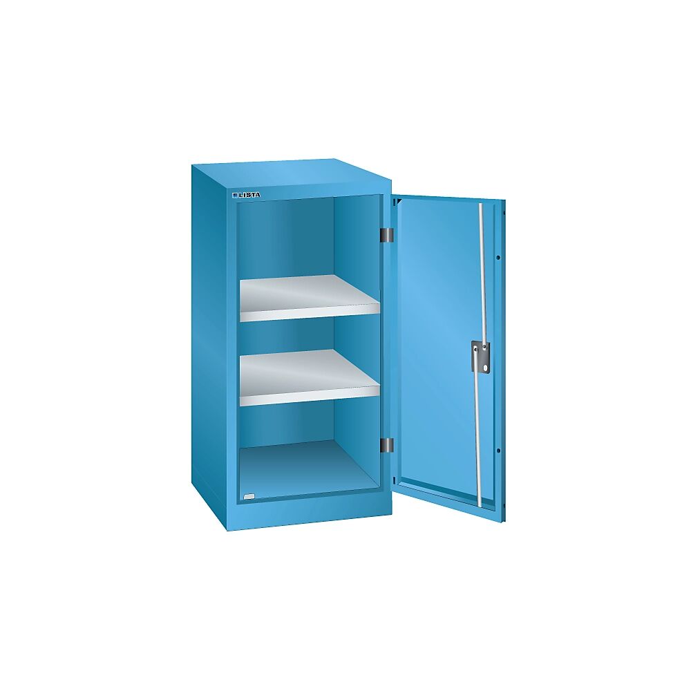LISTA Armario de puertas batientes, 2 baldas, anchura 500 mm, azul luminoso