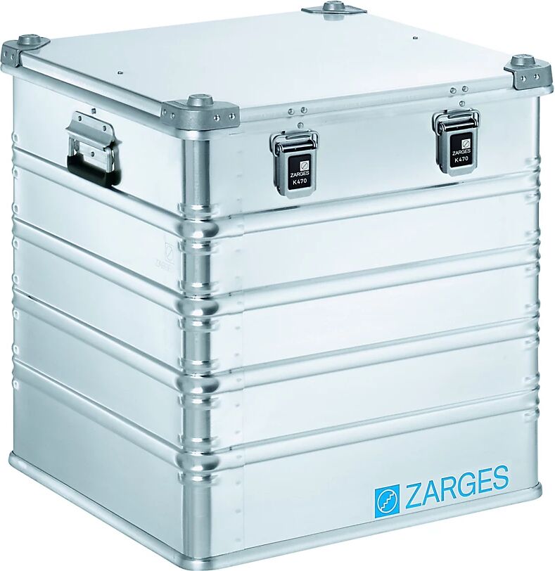 ZARGES Caja de transporte de aluminio, capacidad 175 l, L x A x H interiores 550 x 550 x 580 mm, modelo robusto