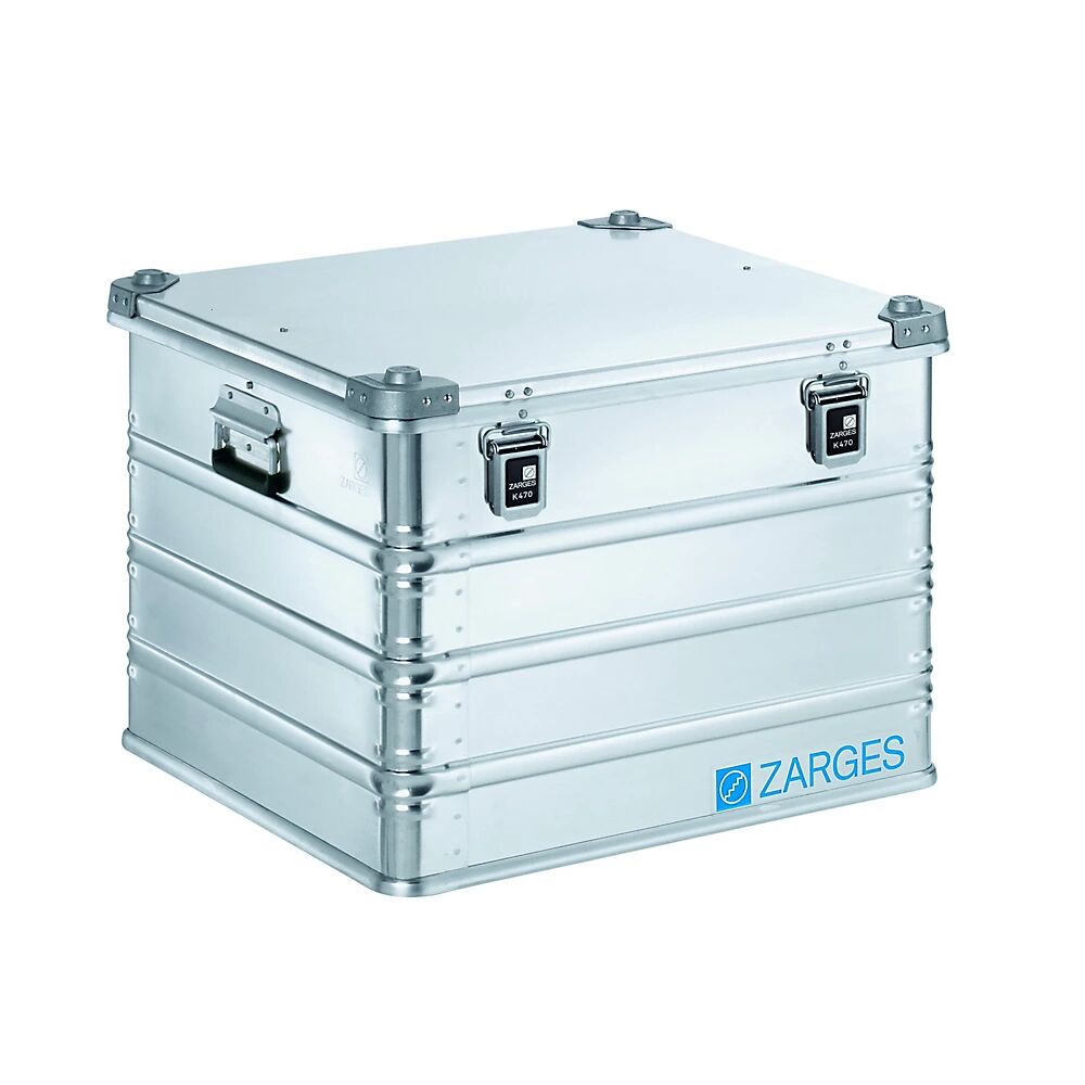 ZARGES Caja de transporte de aluminio, capacidad 148 l, L x A x H interiores 600 x 560 x 440 mm, modelo robusto