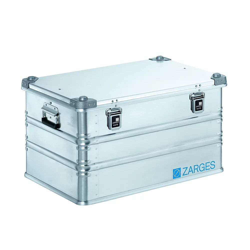 ZARGES Caja de transporte de aluminio, capacidad 121 l, L x A x H interiores 690 x 460 x 380 mm, modelo robusto