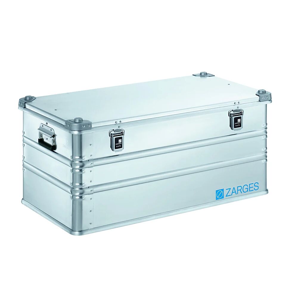 ZARGES Caja de transporte de aluminio, capacidad 173 l, L x A x H interiores 900 x 480 x 400 mm, modelo robusto