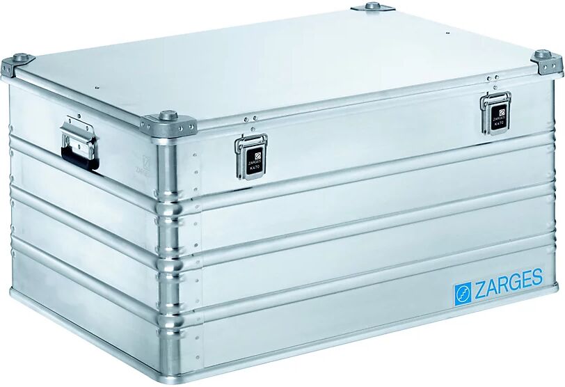 ZARGES Caja de transporte de aluminio, capacidad 259 l, L x A x H interiores 900 x 640 x 450 mm, modelo robusto