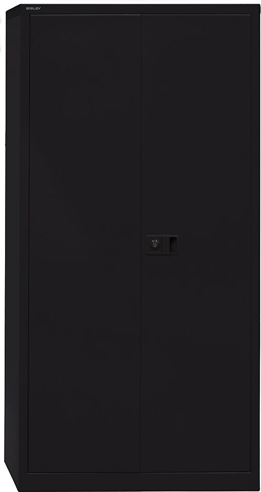 BISLEY Armario de puertas batientes UNIVERSAL, H x A x P 1950 x 914 x 400 mm, 4 baldas, 5 pisos de archivadores, negro