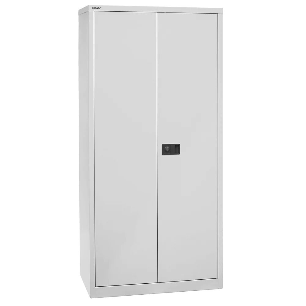 BISLEY Armario de puertas batientes UNIVERSAL, H x A x P 1950 x 914 x 500 mm, 4 baldas galvanizadas, 5 pisos de archivadores, gris luminoso