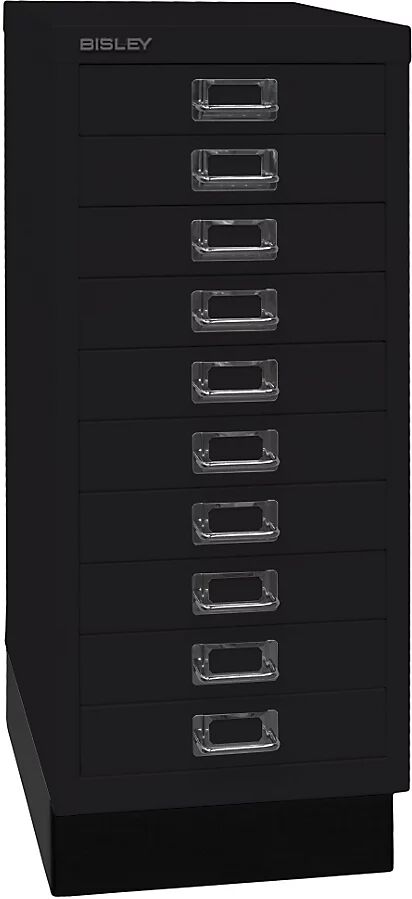 BISLEY Serie 29 MultiDrawer™, con zócalo, DIN A4, 10 cajones, negro