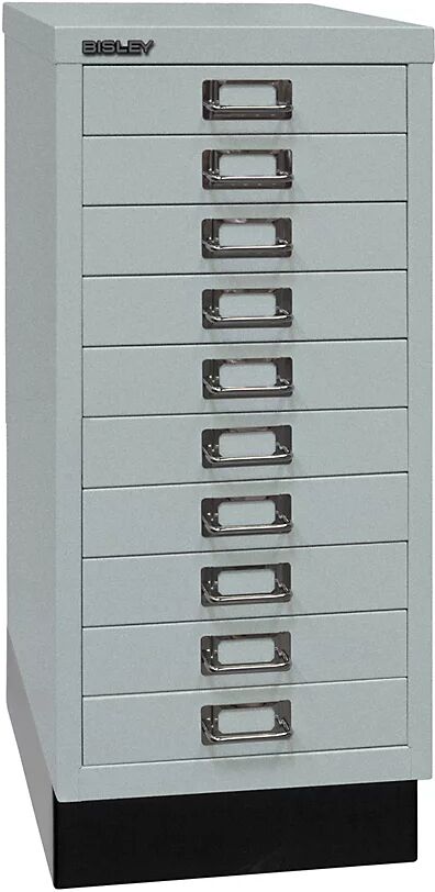 BISLEY Serie 29 MultiDrawer™, con zócalo, DIN A4, 10 cajones, plateado