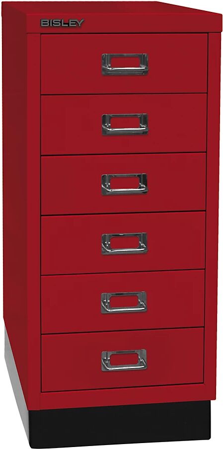 BISLEY Serie 29 MultiDrawer™, con zócalo, DIN A4, 6 cajones, rojo cardenal