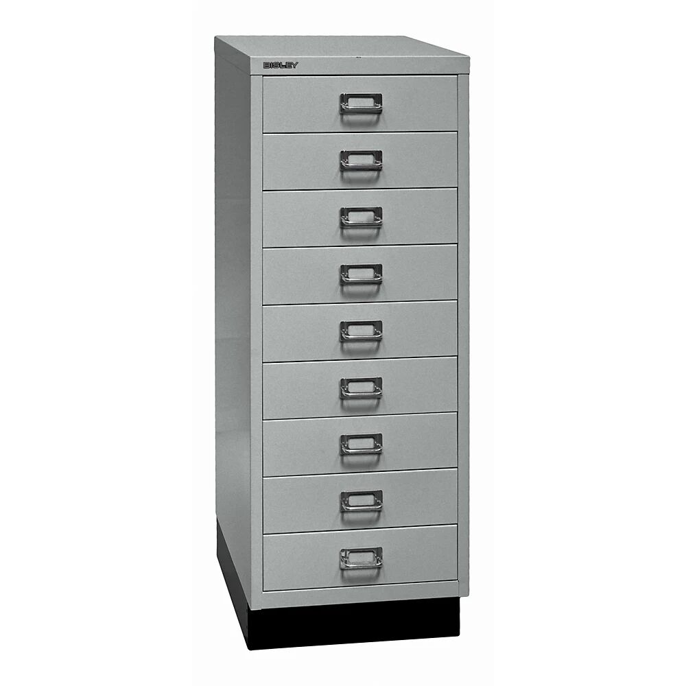 BISLEY Serie 39 MultiDrawer™, con zócalo, DIN A3, 9 cajones, plateado, negro