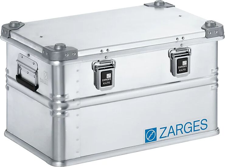 ZARGES Caja de transporte de aluminio, capacidad 60 l, L x A x H interiores 550 x 350 x 310 mm, modelo robusto