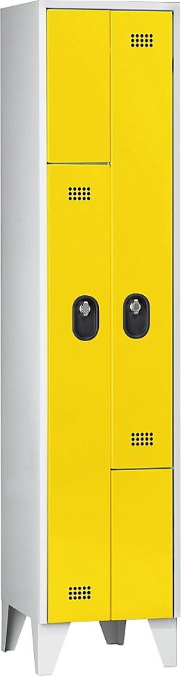 Wolf Armario guardarropa desmontable, altura de compartimento 820 mm, HxAxP 1850 x 400 x 500 mm, anchura del compartimento 400 mm, color de cuerpo / puerta gris luminoso / amarillo de zinc