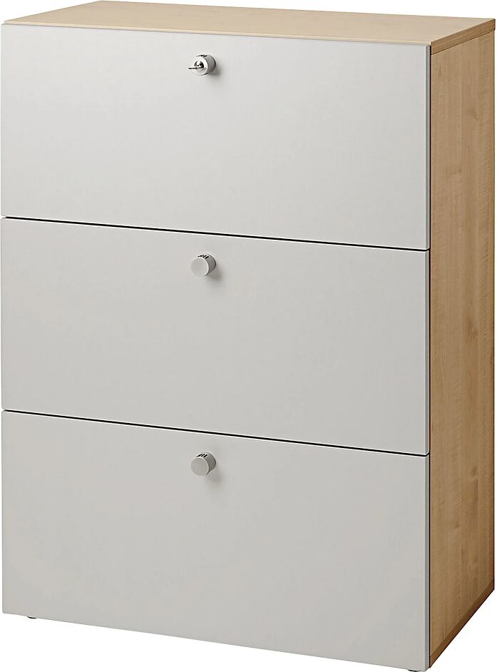 eurokraft pro ANNY - Armario para archivadores colgantes, H x A x P 1100 x 800 x 420 mm, decoración de nogal / aluminio blanco