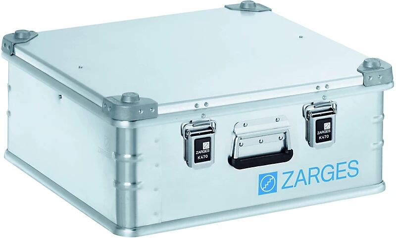 ZARGES Caja de transporte de aluminio, capacidad 67 l, L x A x H interiores 550 x 550 x 220 mm, modelo robusto