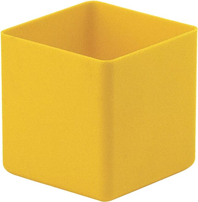 kaiserkraft Caja insertable, altura 70 mm, amarillo, LxA 74x74 mm, UE 50 unidades