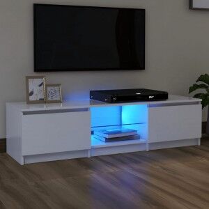 vidaXL Mueble Para Tv Con Luces Led Blanco 140x40x35.5 Cm
