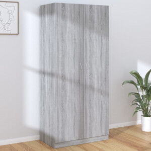 vidaXL Armario Madera Contrachapada Gris Sonoma 90x52x200 Cm