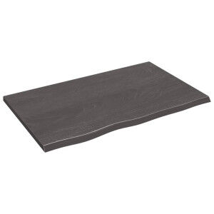 vidaXL Estante De Pared Madera De Roble Tratada Gris Oscuro 80x50x2 Cm