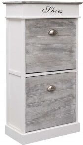 vidaXL Mueble Zapatero De Madera De Paulownia Gris 50x28x98 Cm