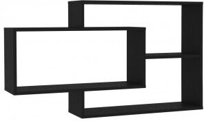 vidaXL Estantes De Pared De Madera Contrachapada Negro 104x20x58.5 Cm