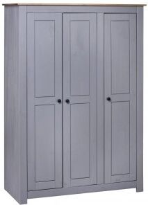 vidaXL Armario 3 Puertas Madera Pino Panamá Range Gris 118x50x171.5cm