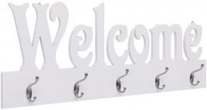 vidaXL Perchero De Pared Welcome Blanco 74x29.5 Cm