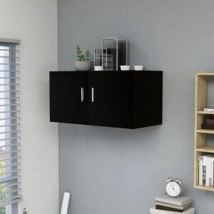 vidaXL Armario De Pared Madera Contrachapada Negro 80x39x40 Cm