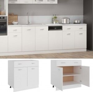 vidaXL Armario Inferior De Cocina Madera Blanco 80x46x81.5 Cm